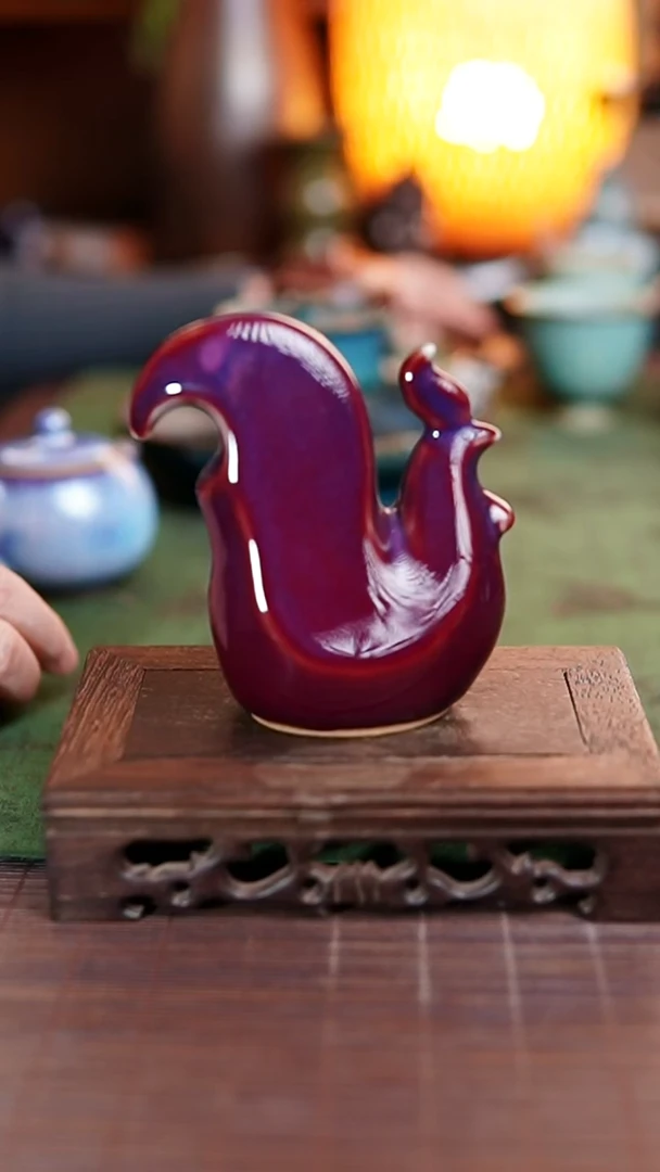 844钧瓷煤烧釉 公鸡摆件