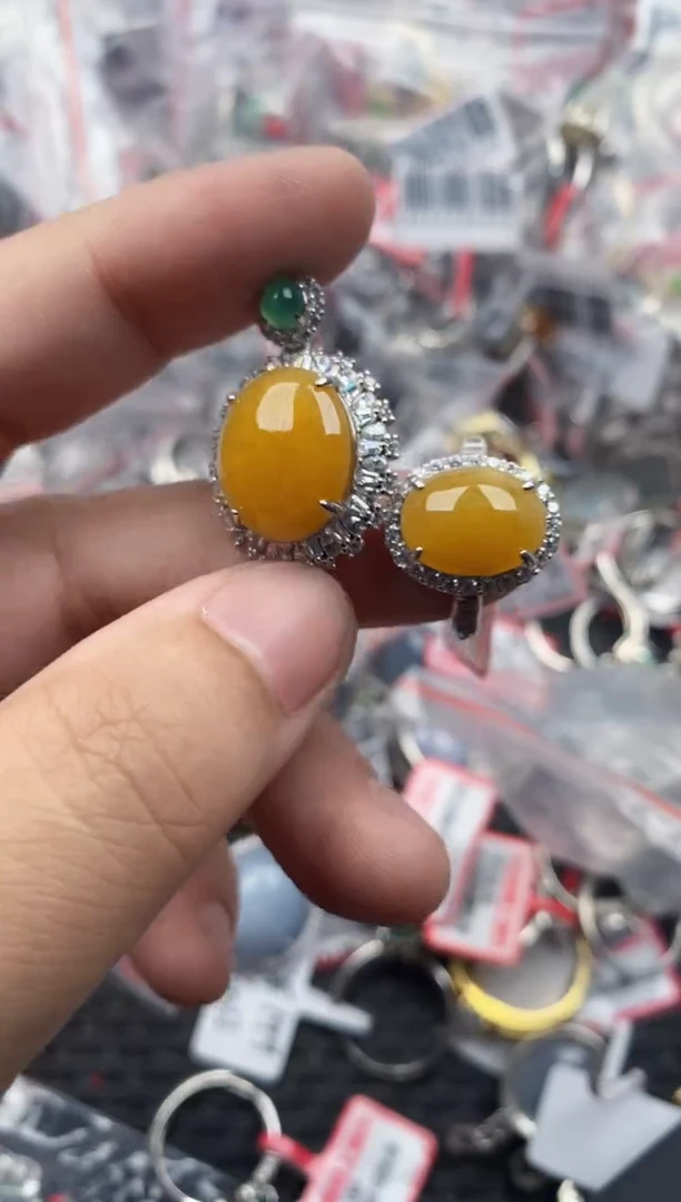 银S925镶嵌戒指翡翠333333  2