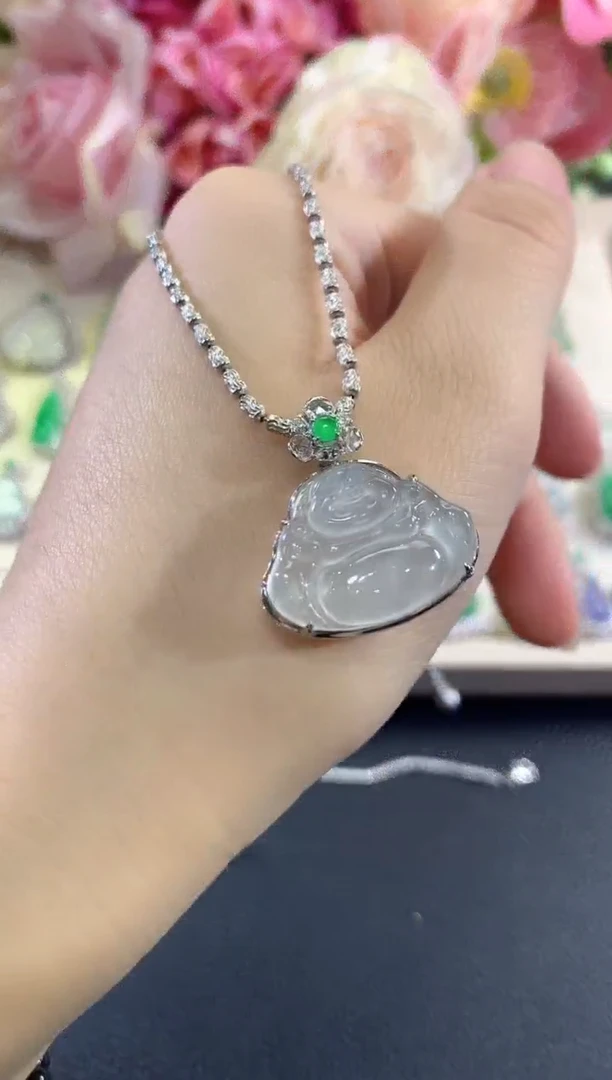 吊坠(不含链)18K金镶嵌翡翠c10