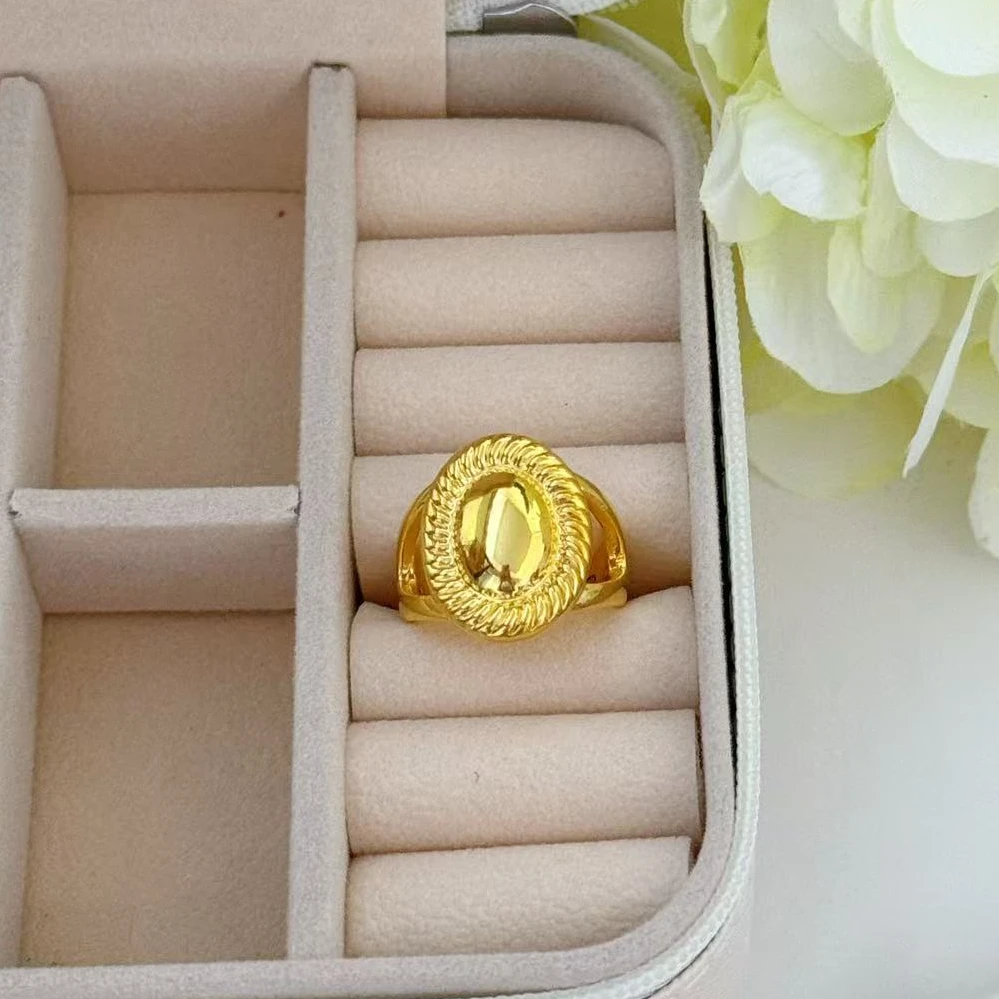 【小鹏黄金】足金999亮面鸽子蛋5D工艺戒指