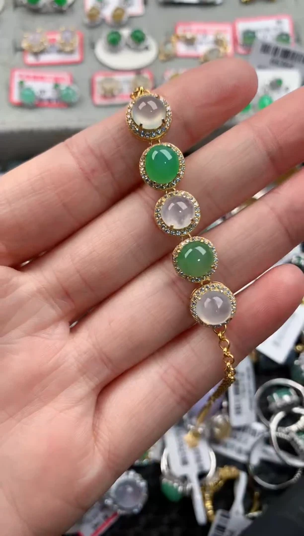 银S925镶嵌戒指翡翠666---4