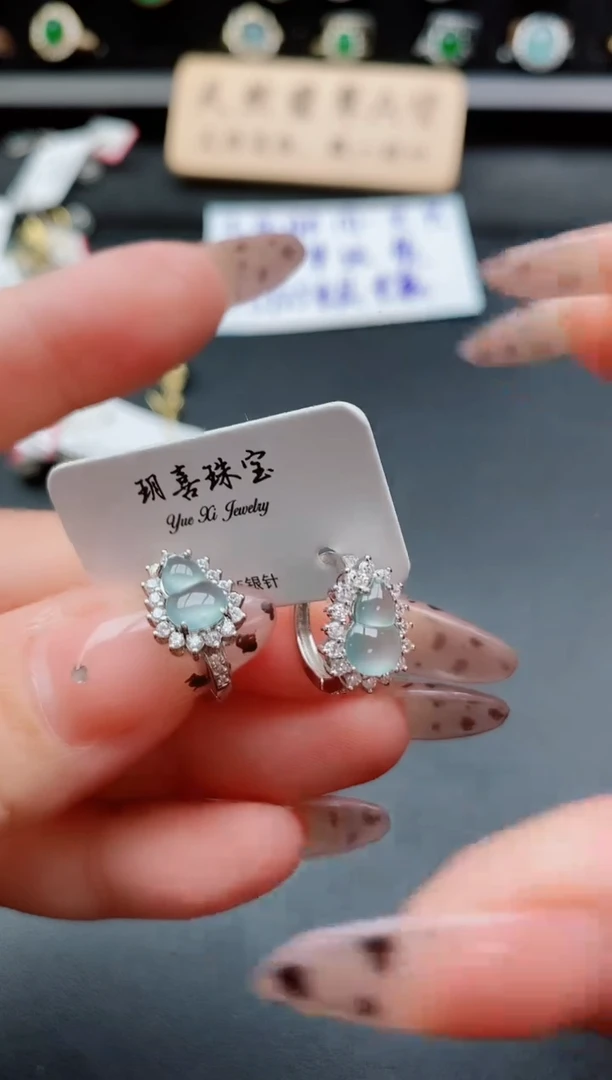 银S925镶嵌戒指翡翠1