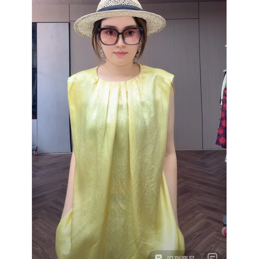 612/9667/115新中式国风高级感宽松圆领无袖衬衫