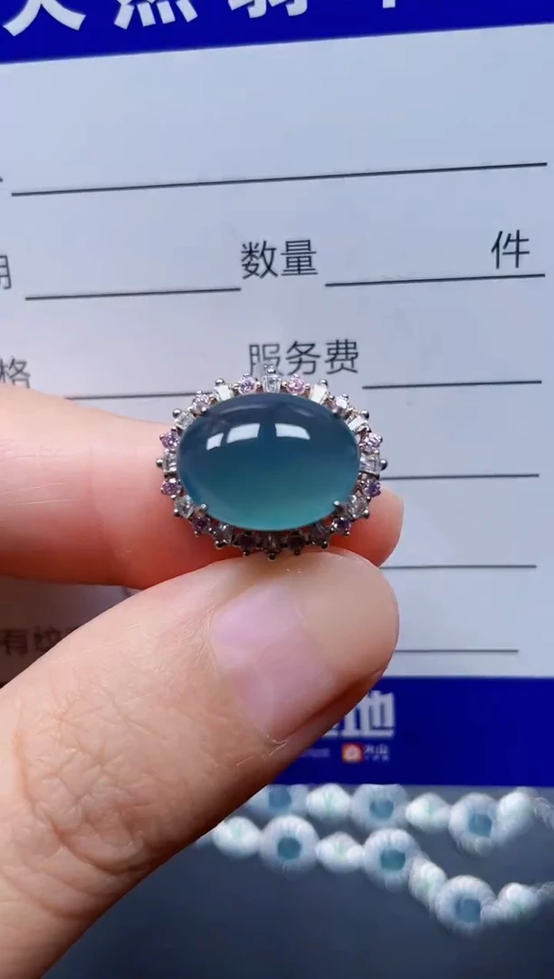 银S925镶嵌戒指翡翠92