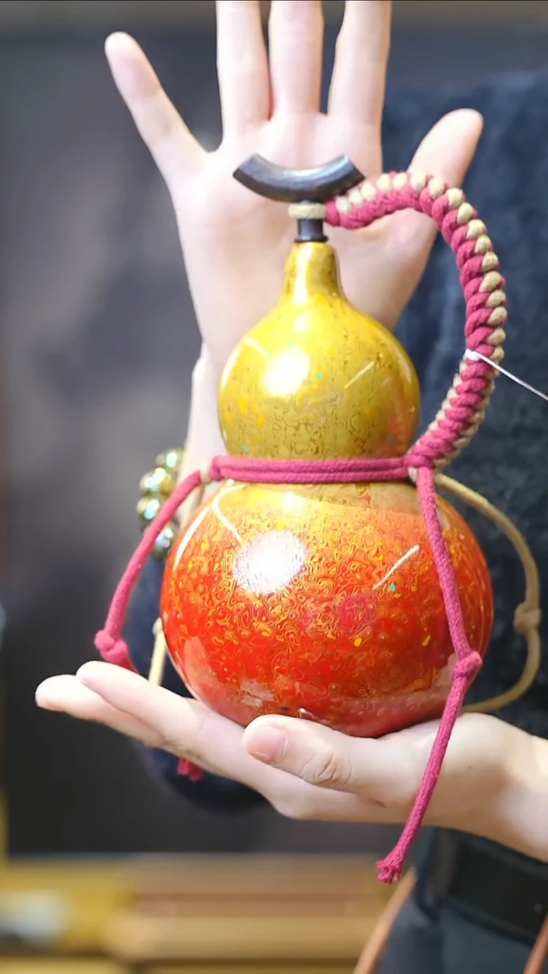 【闪购商品】XL256漆艺酒葫芦不包手串及旋转底座