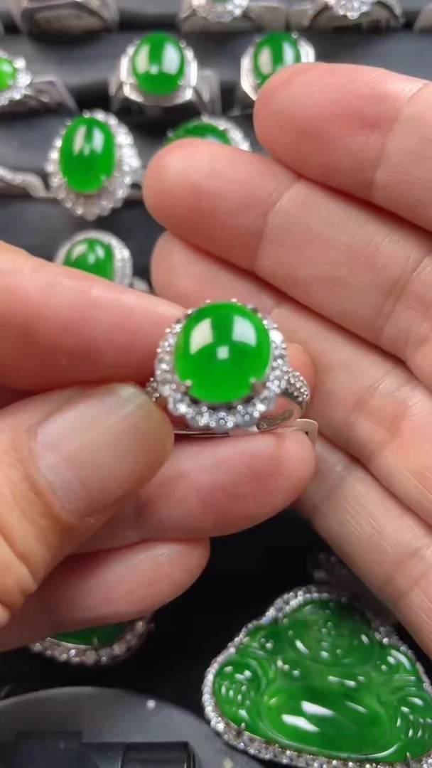 【闪购商品】翡翠戒指银S925镶嵌翡翠