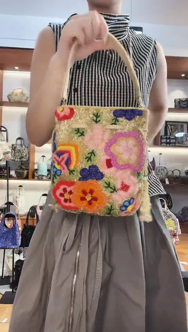 织物04手工珠珠包包腋下斜跨包手拿包手提晚宴包