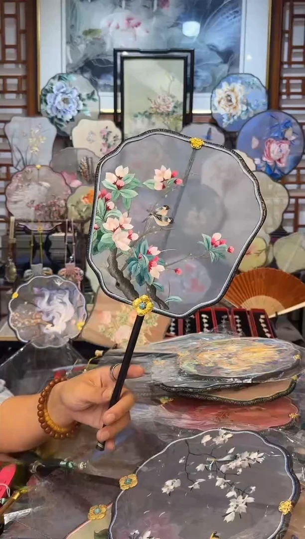 扇子纯手工苏绣团扇
