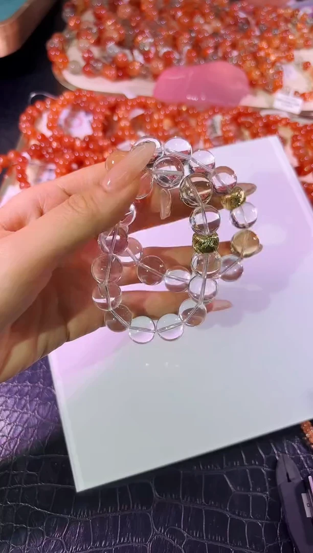 水晶手链未镶嵌奶爸设计款白水晶多样型发其一