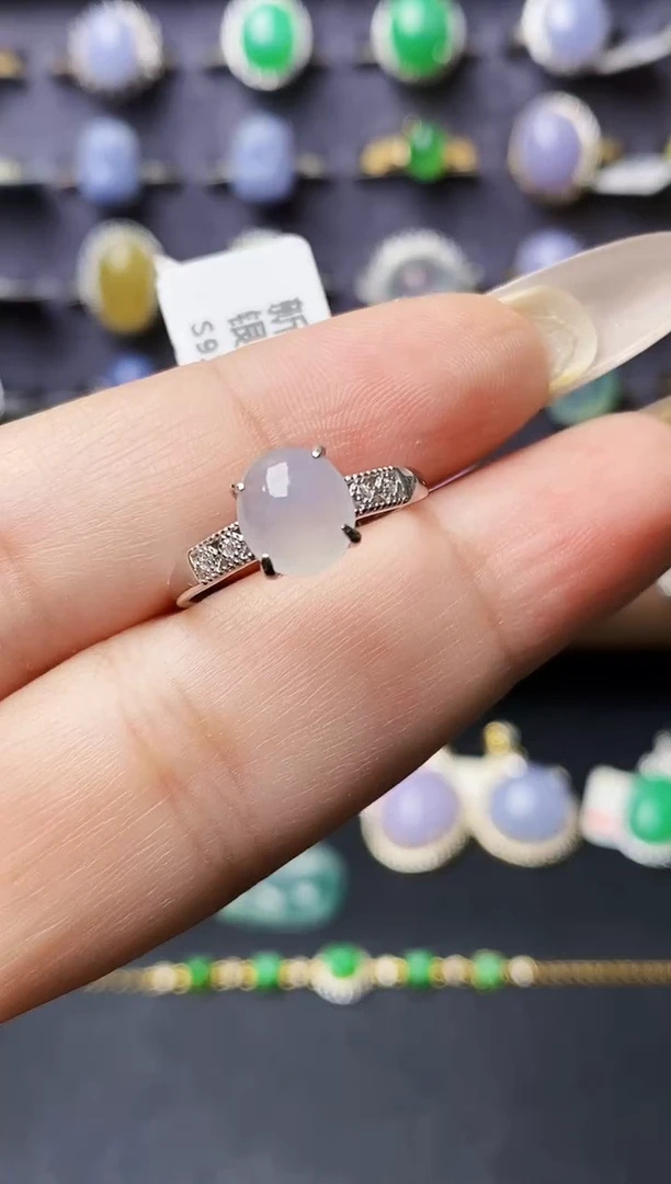 银S925镶嵌戒指翡翠2300