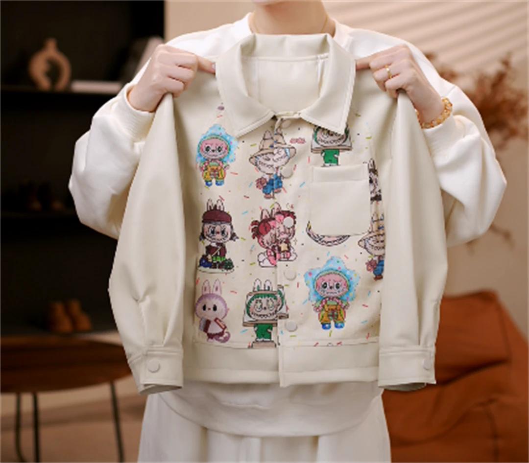 【小凡】2025春季时尚新品皮衣外套中性男童女童洋气韩版显贵