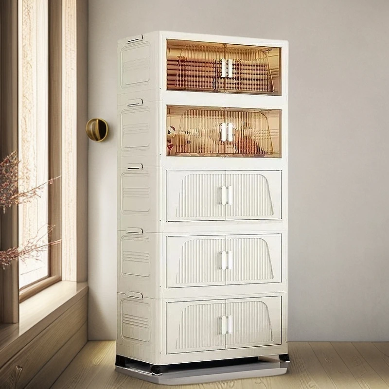 简约风免安装款折叠儿童衣柜收纳柜家用卧室衣服塑料收纳箱