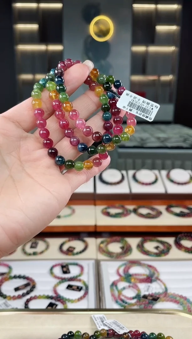 未镶嵌老矿碧玺三圈手串7mm+碧玺多样性发一条T