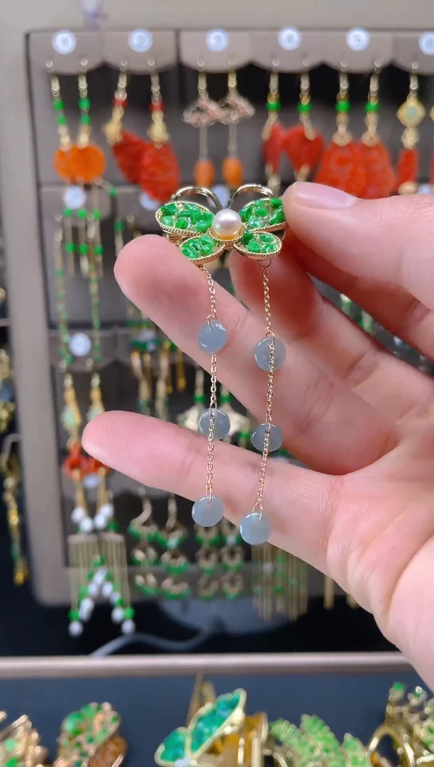 【闪购商品】翡翠耳饰合金0133翡翠饰品