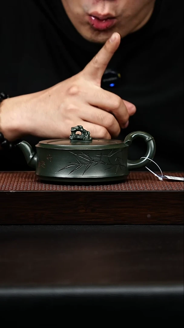 茶壶紫砂宜兴紫砂 太湖石 绿泥汉瓦