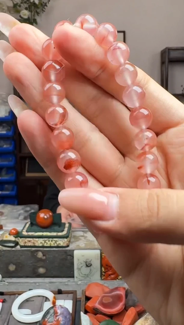 未镶嵌南红玛瑙挂件3919-9mm+ 有裂