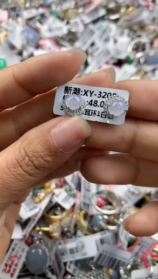 银S925镶嵌戒指翡翠101010---8
