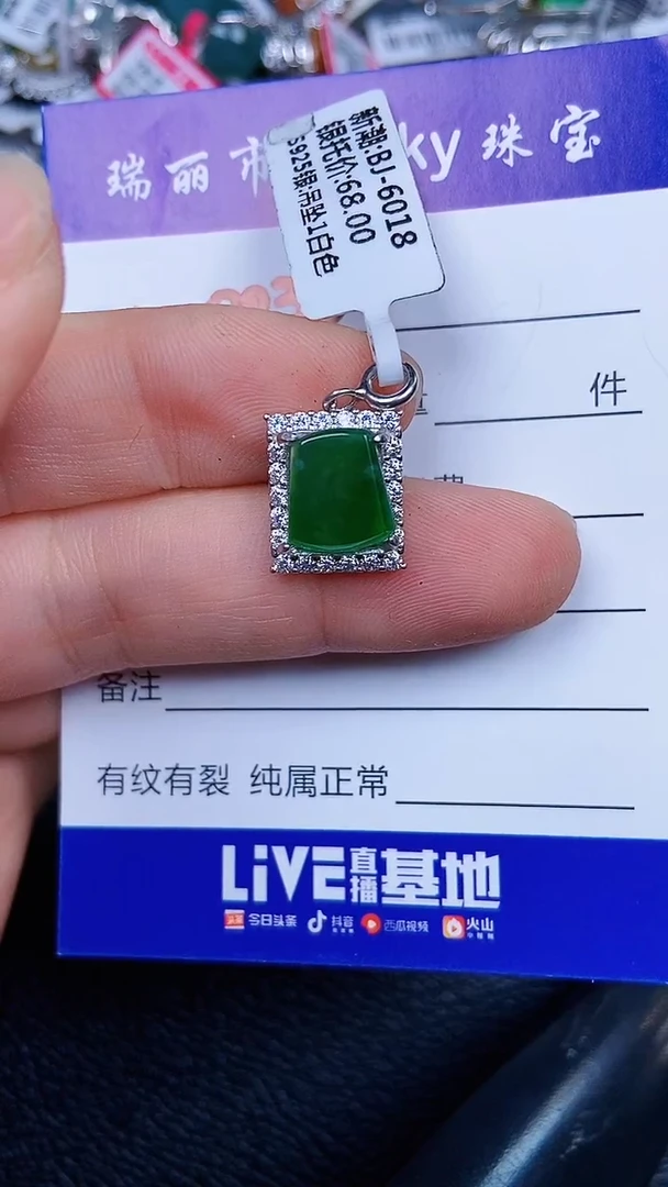 颈饰银S925镶嵌翡翠0030