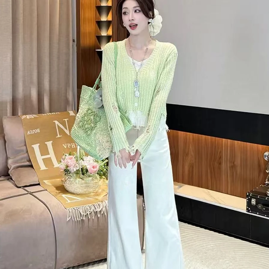 韩版小香风女秋冬季学院风两件破洞上衣2026新款女上衣H6-31