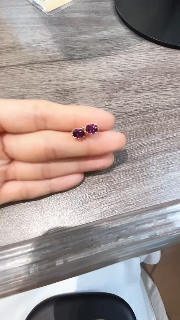 【闪购商品】石榴石耳饰银S925镶嵌09