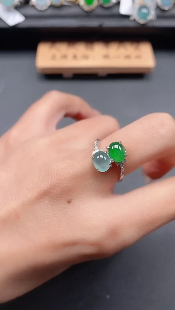 银S925镶嵌戒指翡翠111111