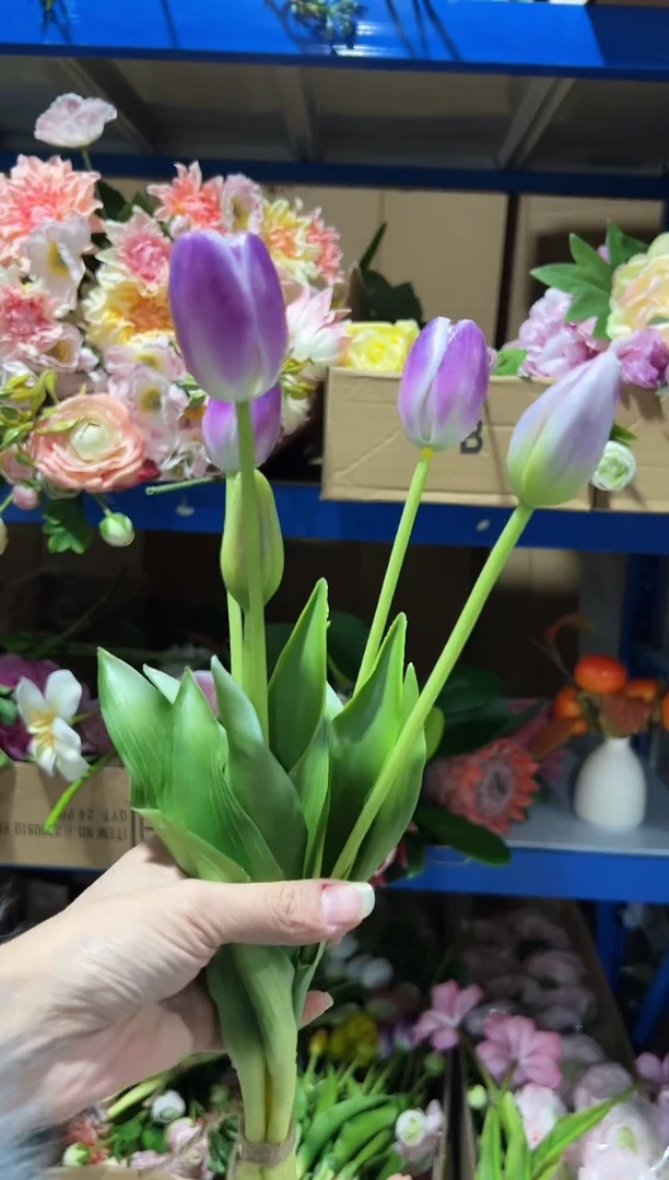 紫色硅胶郁金香1束