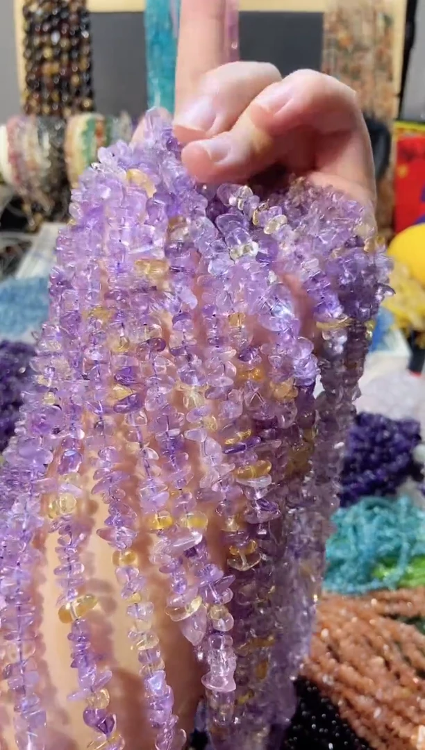 未镶嵌珠宝半成品水晶紫黄晶