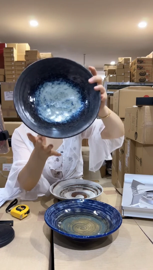 悠久（ゆうきゅう）夜霧 8寸盛皿【297-12-287】2个