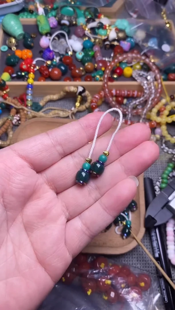 琉璃手工艺品弟子珠 一对发
