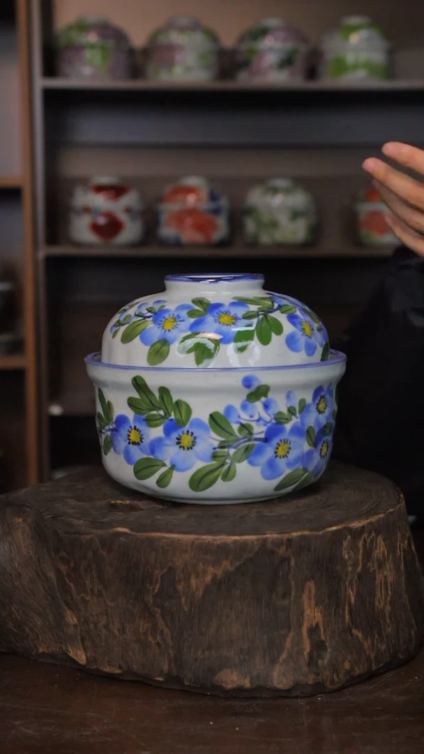 【闪购商品】椿野6.5寸锤纹炖盅（勿忘我）C167