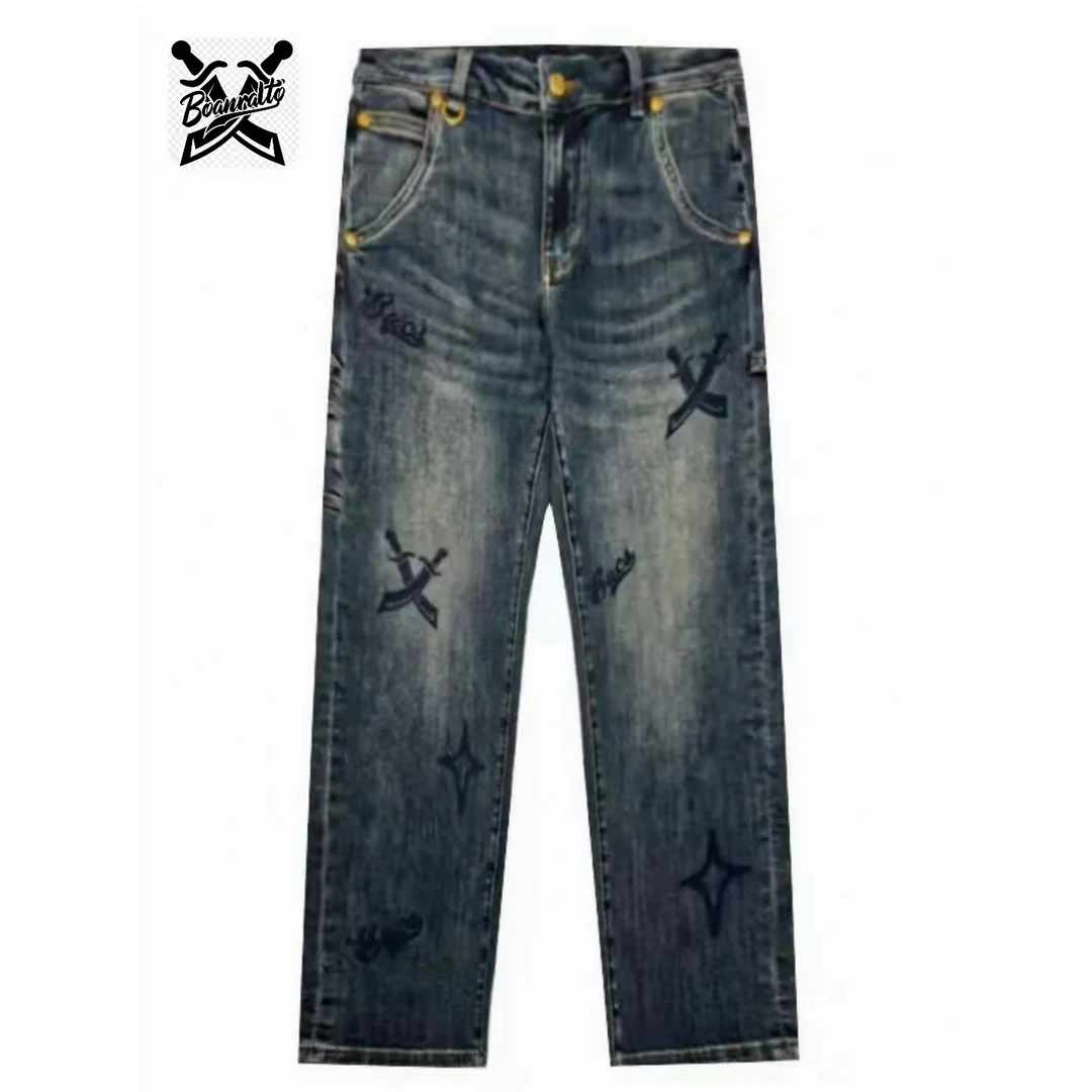 【DA双刀】秋冬新款男士直筒扩版休闲时尚百搭高端日系牛仔裤-022