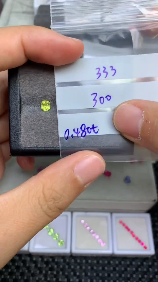 裸石金绿宝石3*3缅甸天然无烧金绿