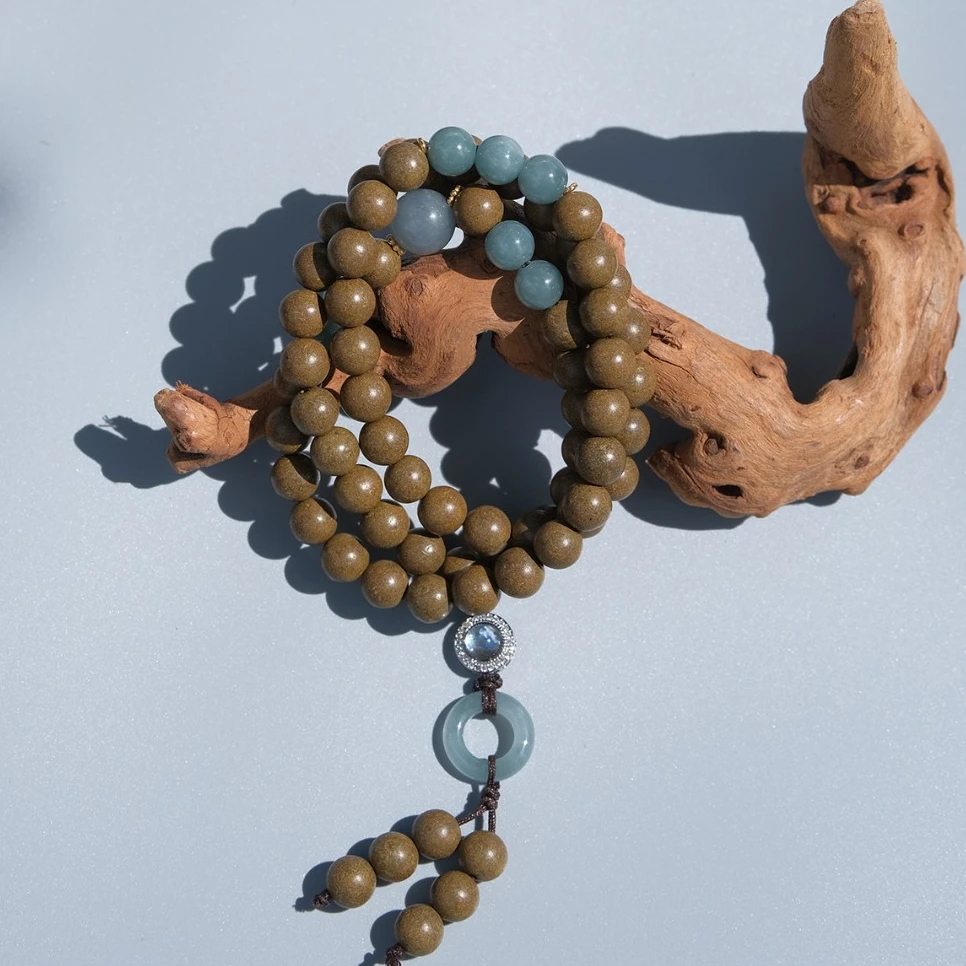 林涧听蓝 | 茉莉银针古法手工制作非遗传承合香珠药香珠三圈女款