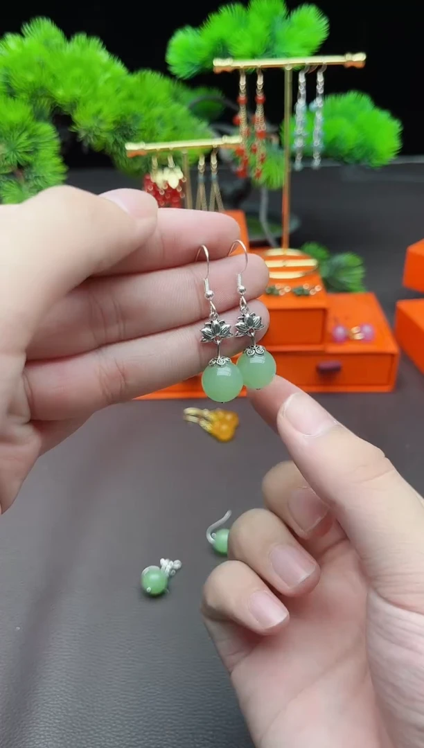 玛瑙/玉髓耳饰银S925镶嵌427000