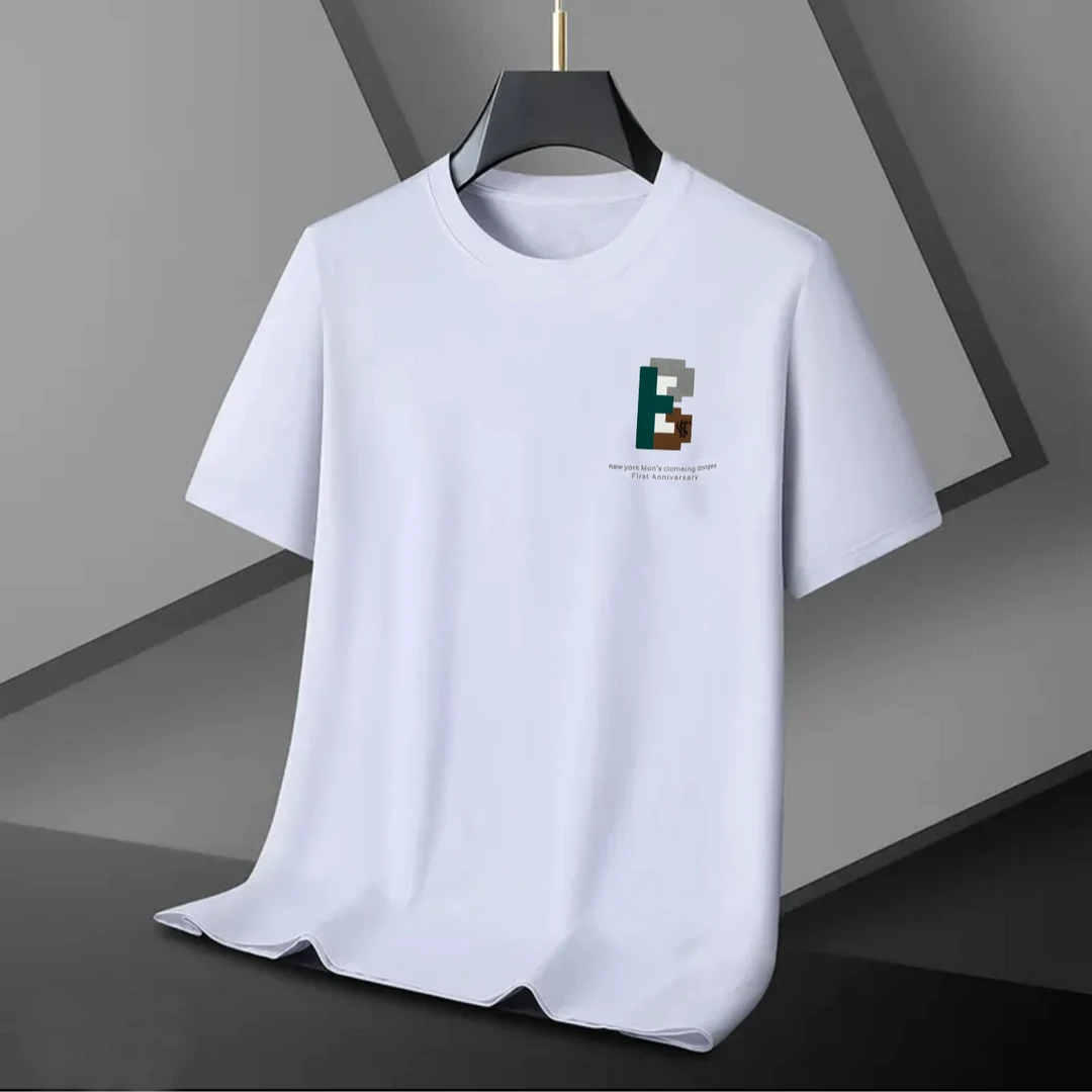 【长绒棉吸汗透气】夏季男士时尚圆领百搭休闲短袖T恤（8533）