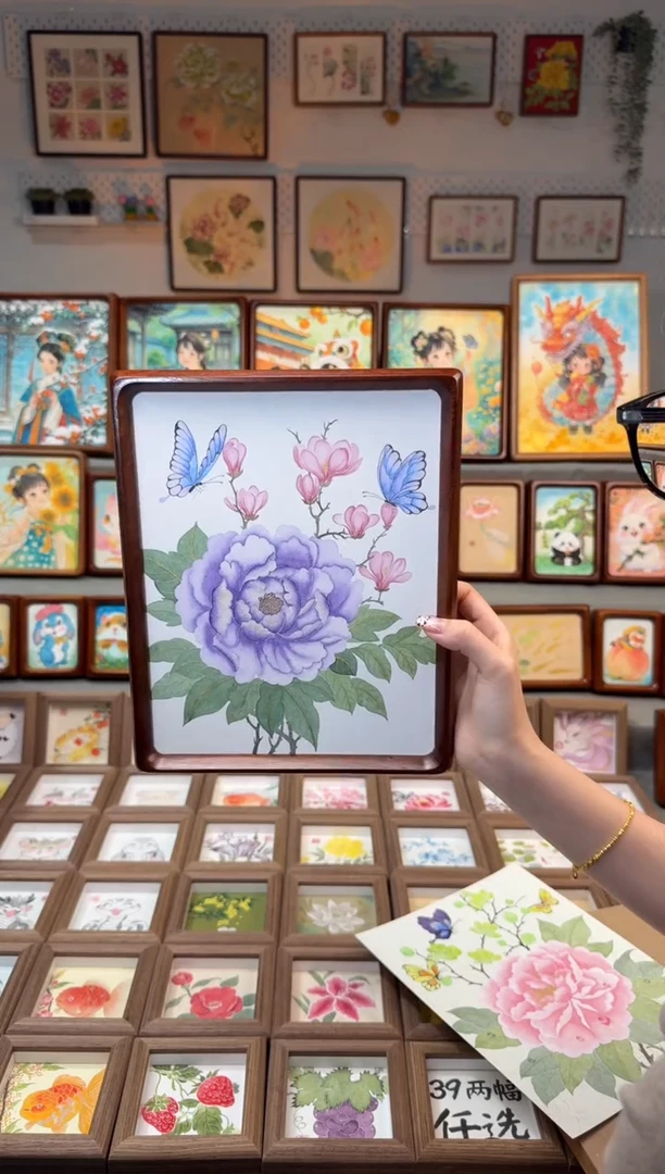 国画紫牡丹 手绘国画10