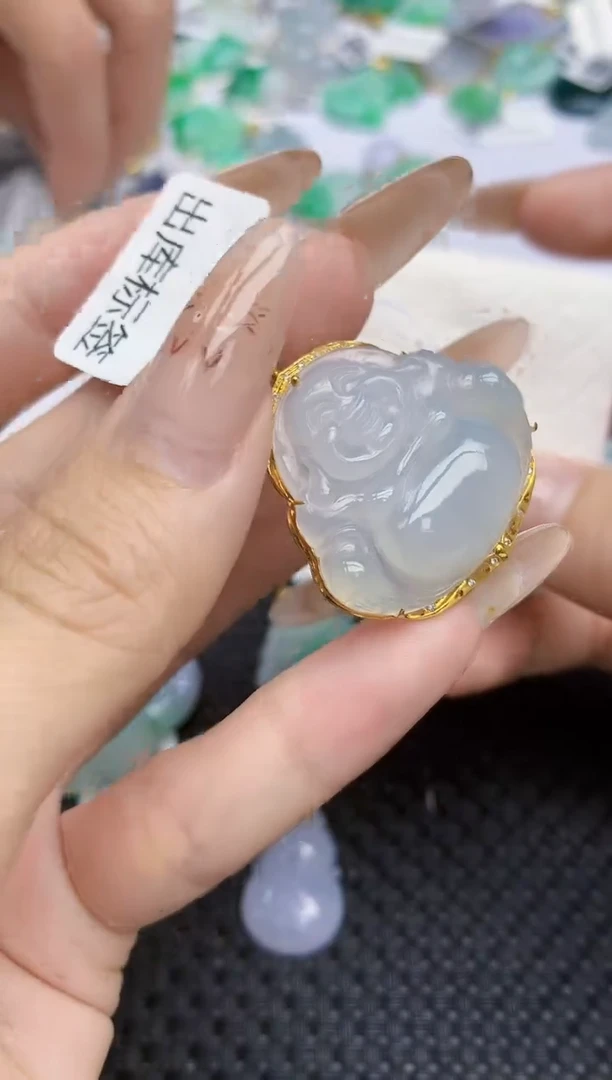 翡翠18K金镶嵌颈饰342   天然翡翠A货