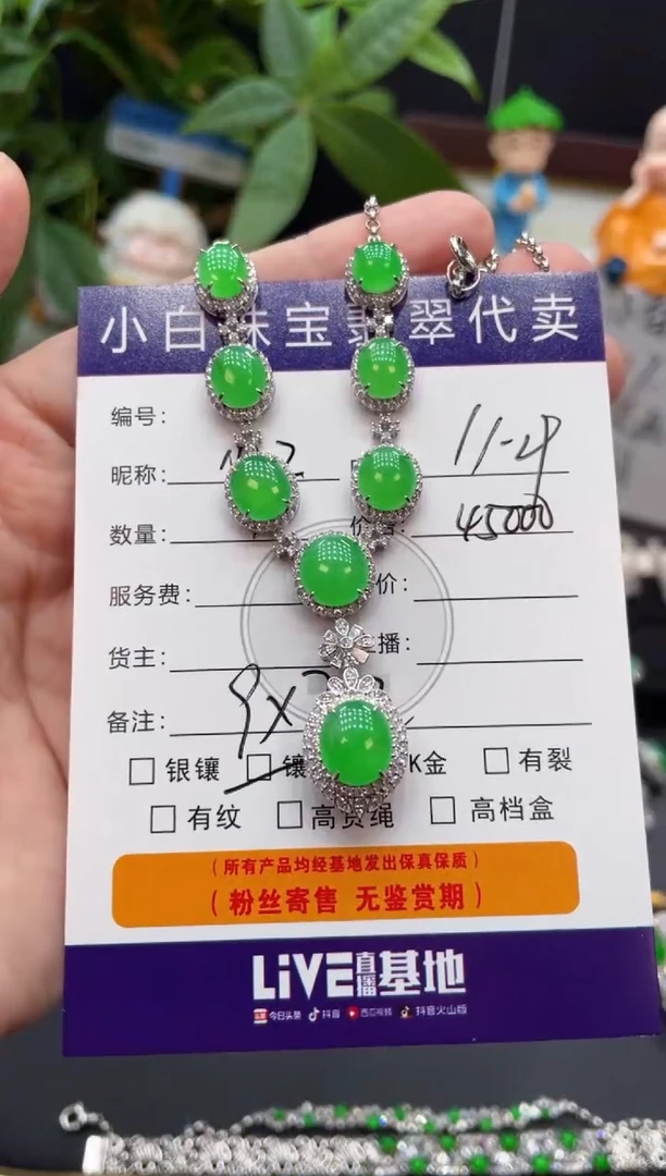 套链18K金镶嵌翡翠小****宝套链