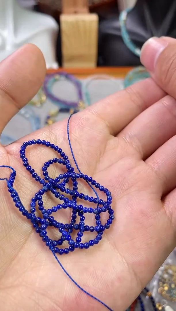 青金石未镶嵌颈饰乐散珠加10颗绿松