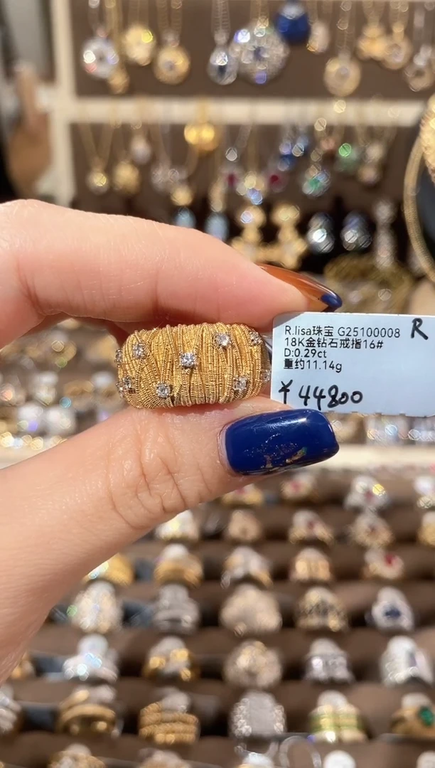 18K金镶嵌戒指/指环钻石18K金钻石戒指16