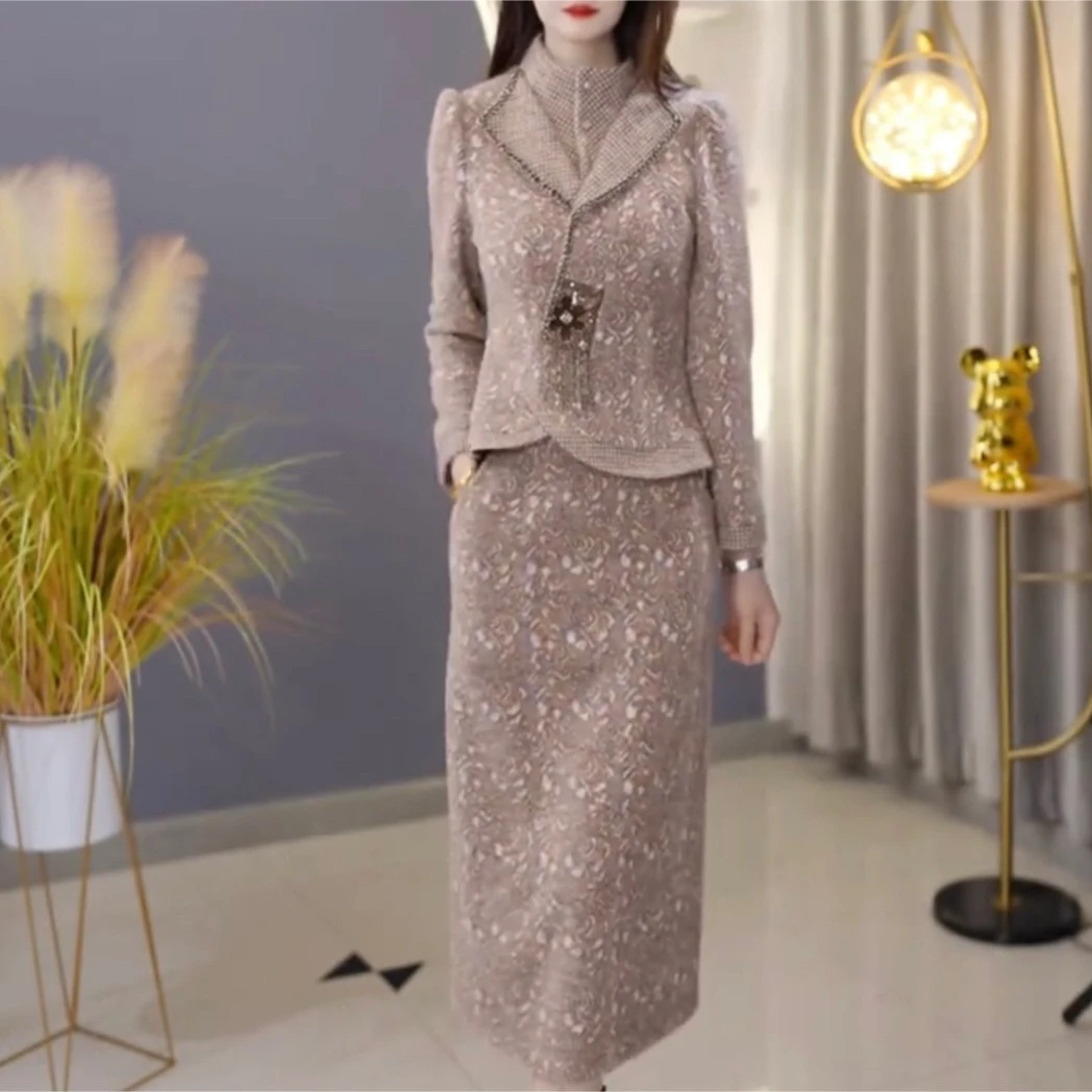 【高货定制】C1776图片色连衣裙优雅时尚减龄收腰显瘦冬季设计感