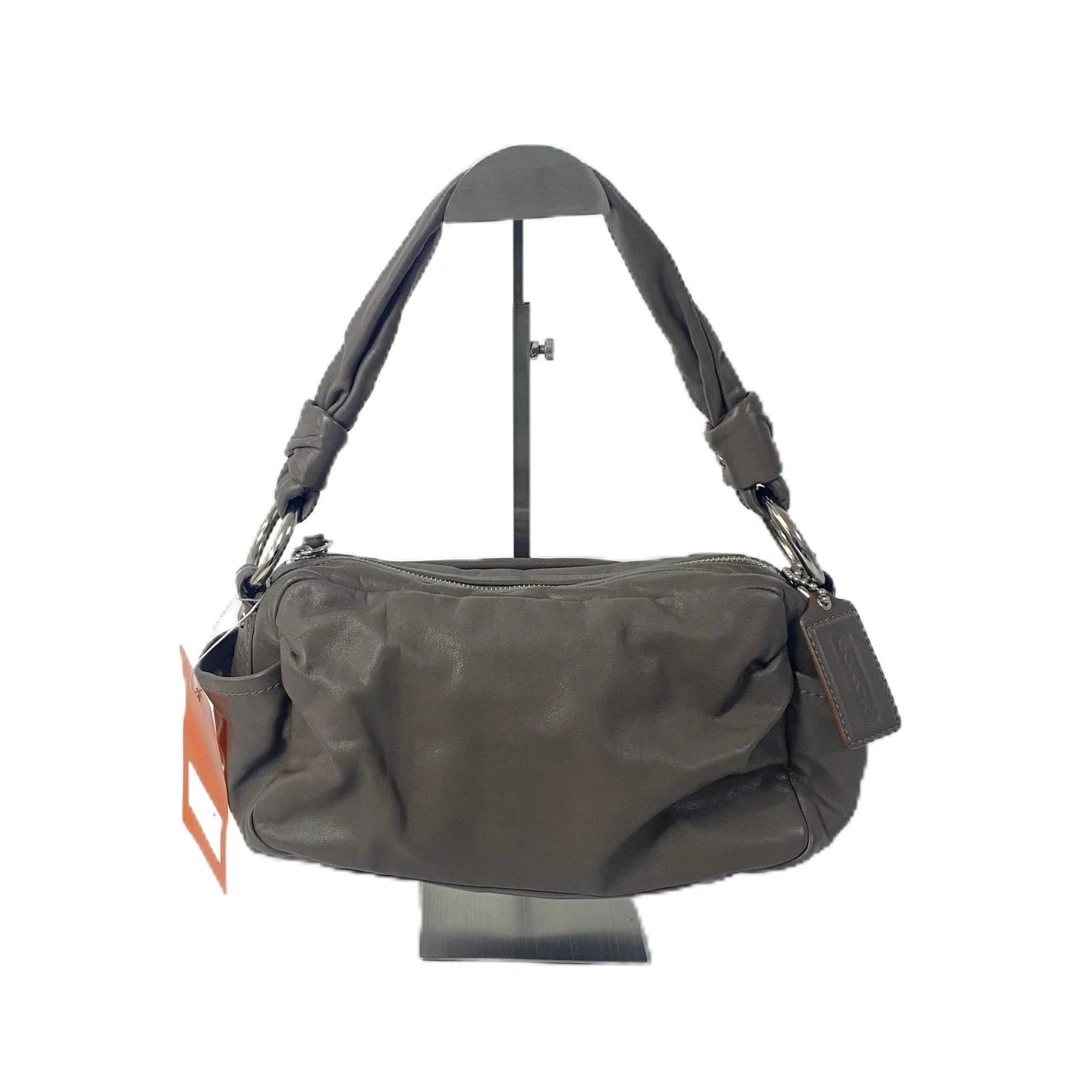 95新 COACH/蔻驰 灰咖全皮单肩腋下枕头包 Y-6127-B