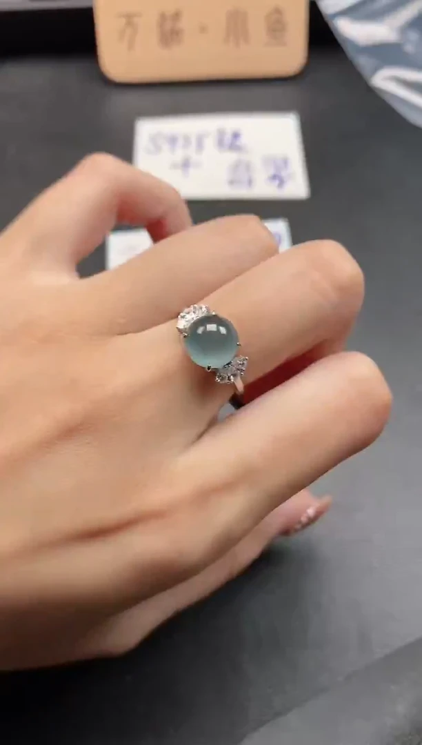银S925镶嵌戒指翡翠51151