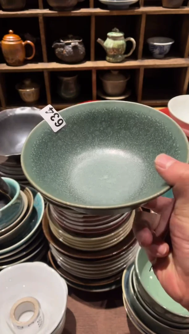 【闪购商品】瓷片634绿色粥碗1个点