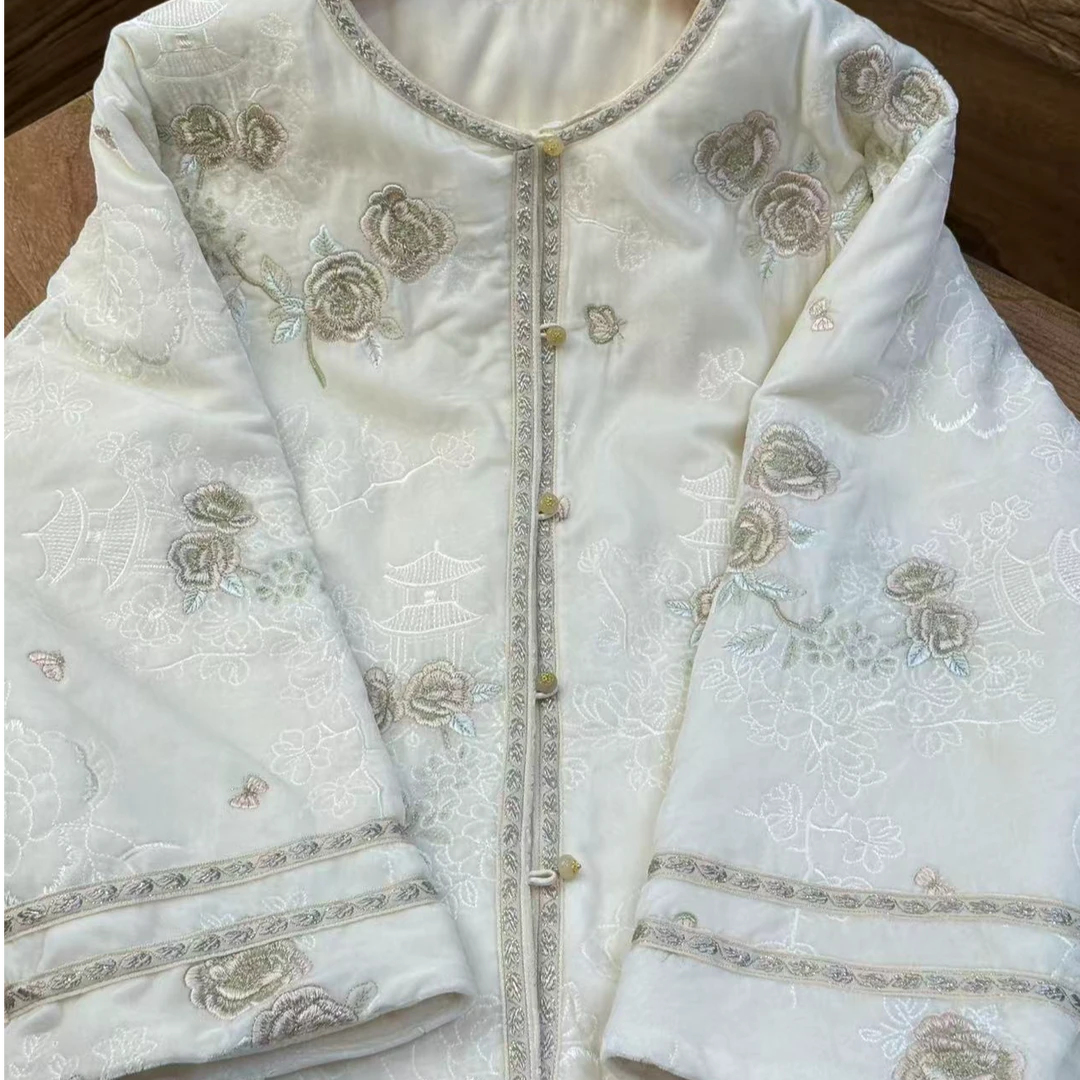 【玉兰】新中式交织提花碎花极简风短外套外套礼服绣花