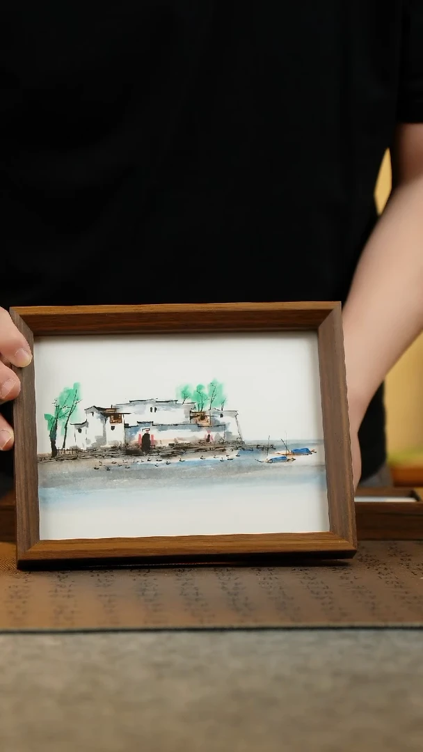 国画17*23纯手绘国风国画摆台