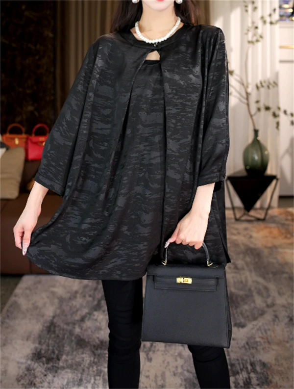 春款上新【芳菲妩媚】时尚洋气气质高档宽松显瘦时髦单上衣-0712#