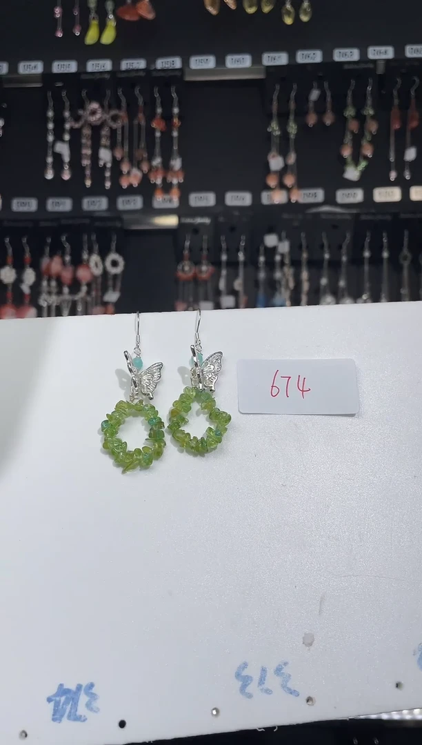 【闪购商品】紫晶耳饰银S925镶嵌银钩银链674