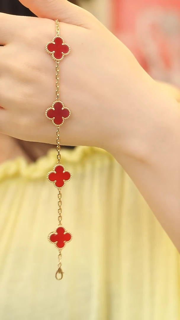 【闪购商品】玛瑙/玉髓手链18K金镶嵌手链