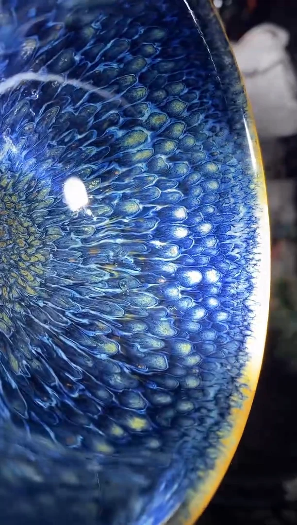 【闪购商品】茶盏蓝孔雀 盏三疯建盏茶器